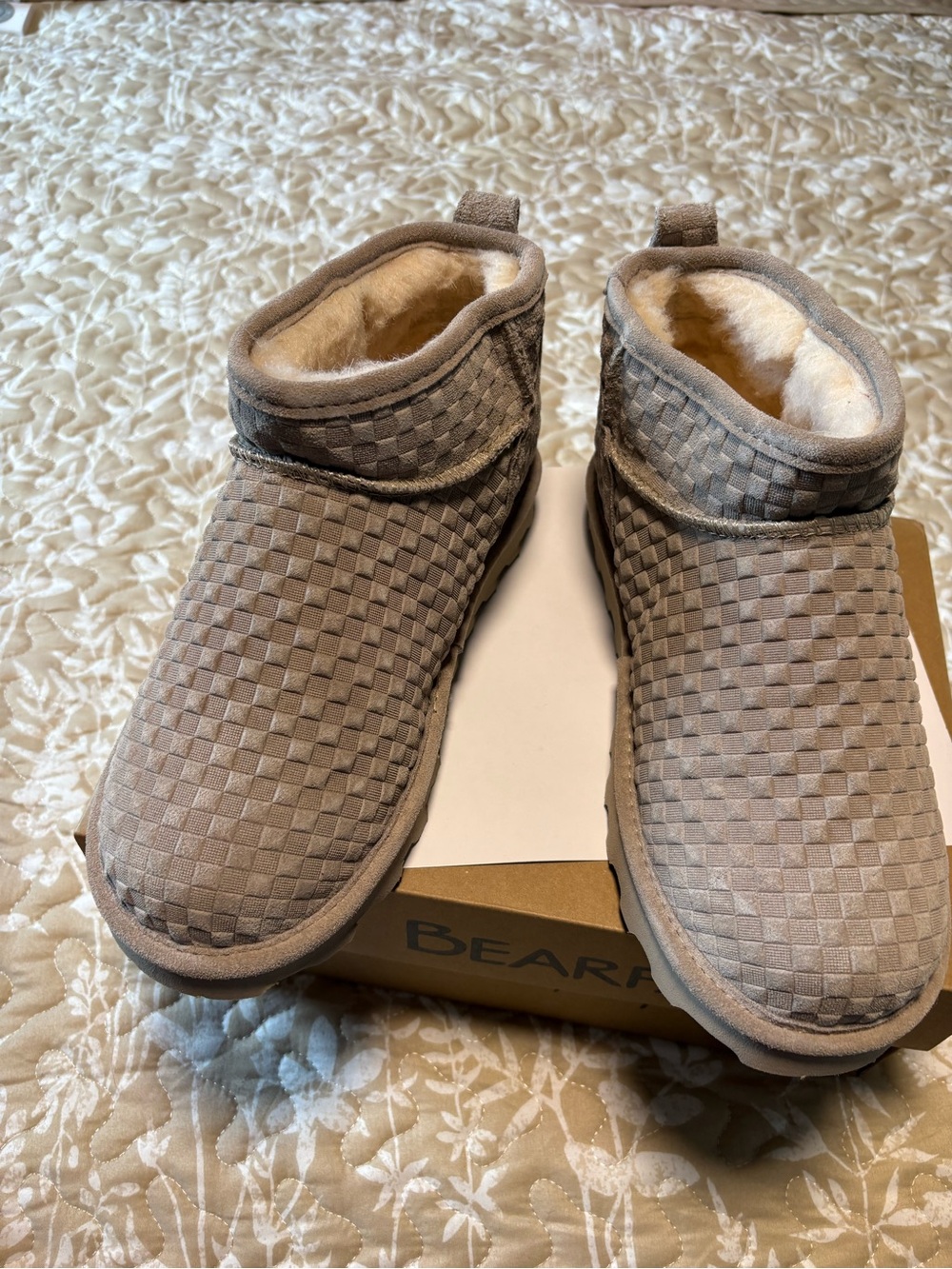 BearPaw Women’s Mushroom Quilted Faux-Fur Booties